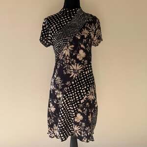 UO Mixed Print Mini Dress, Floral and Geometric Pattern